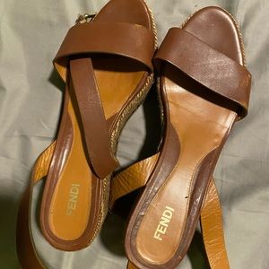 Vintage Fendi Wedge Sandals